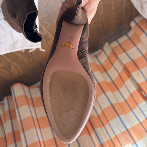 Prada Brown Suede Booties 37.5 - Picture 4 of 6